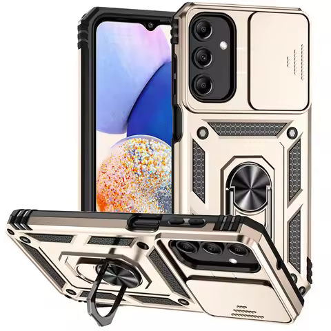 For Samsung Galaxy A15 Case Slide Window Lens Protect Armor Phone Case For Galaxy A15 Magnetic Holde
