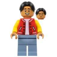 LEGO 76261 SH0893 NED LEEDS - RED AND YELLOW LETTER JACKET, SAND BLUE LEGS