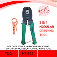 HT-315 3 IN 1 MODULAR CRIMPING TOOL FOR CRIMPS 8P8C/6P6C/6P4C/4P4C/4P2C