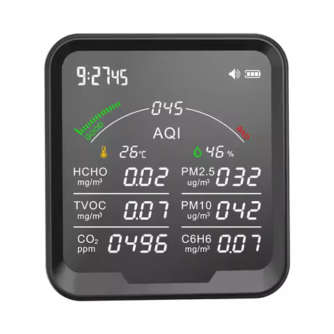 PTH9B CO2 CO PM2.8 PM1.0 C6H6 HCHO TVOC AQI Ultimate Integrated Edition Instrument Detector Tester