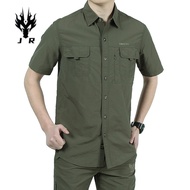 Kemeja Lengan Pendek Musim Panas Dun Lelaki Baju Kerja Lelaki Kasual Luaran Baju Kemeja Cepat Kering