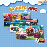 Poster Banner Set Keceriaan Kelas Sekolah ABC Anak Baik Lagi Cerdik Standard Size School Decoration