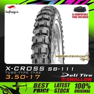 TAYAR KOMBO DELI/SWALLOW TYRE SB111 X-CROSS 3.50-17 350-17 WITH FKR TUBE