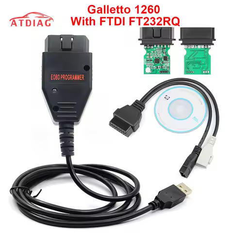 Galleto 1260 EOBD/OBD2/OBDII ECU Flasher 1260 ECU Chip Tuning with FTDI Chip Galletto 1260 Diagnsoti