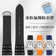 Suitable for Cartier santos WSSA0009 santos santos Quick Release Strap Fluorine Rubber Watch Strap 2
