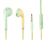 Others - 雙色馬卡龍有線耳機線控入耳式通用運動遊戲耳機（黃綠相間）