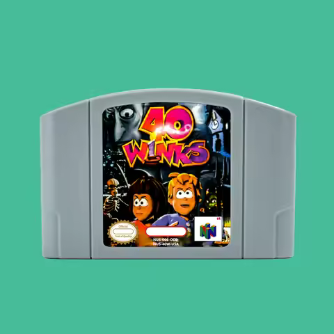 40 winks 64 Bit Game Cartridge USA NTSC version or EUR PAL version For N64 Consoles
