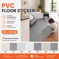 PVC FLOOR STICKER 60x60cm Peel & Stick Floor Tiles Not Easy To Fade Sticker Lantai Mozek  Stays Like