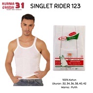 RIDER 123 Singlet Size 32-42 White POLOS Men's Underwear/ UNDERSHIRT/ R123B