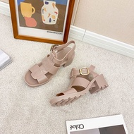 Giày Cao Gót Đế Xuồng Phong Cách La Mã Cho Nữ Mùa Hè 2025 Giày Cao Gót Trung Bình 5cm Giày Hở Mũi Đế