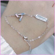 hj7 SEVENTEEN Supporting Peripheral Same Style Karat Bracelet Pink Blue Enamel Craft Design Fashiona