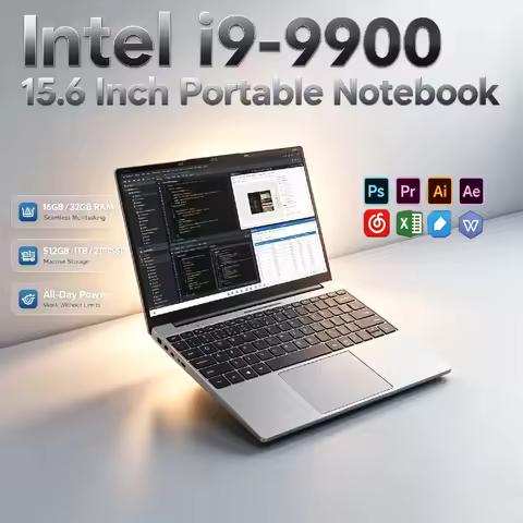 Intel i9 9900 15.6 Inch Slim Ultra Laptop 8C 16T 5GHz 32GB DDR4 512GB 1TB SSD 1920x1080 Gaming Offic