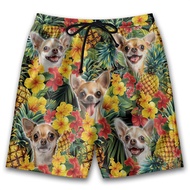 Tropical Pineapple Dog 3D Printed Bermudas Hawaiian Pet Border Collie Short Pants For Men Clothes Be