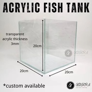 Acrylic Fish Tank•Ikan Aqua Tank•Small Aquarium Cube Table Tank•Crystal Clear•Turtle Shrimp Goldfish