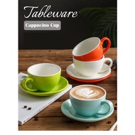 European Style Colourful Ceramic Barista Latte Cup set Cappuccino Coffee Cup and Saucer/ Cawan Canti
