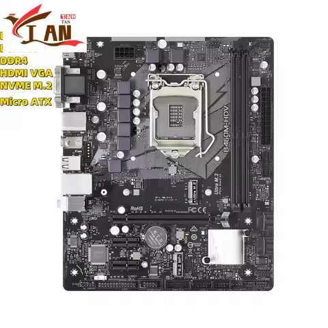 For ASRock B460M-HDV Motherboard B460M DDR4 64GB Support 10th generation Intel Core CPU LGA1200 NVME