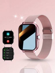 2023 熱門中性矽膠錶帶智能手錶，支持電話、心率、睡眠、血壓和氧氣監測、計步、卡路里和距離跟踪、警報和通知提醒、全觸摸 1.85 英寸屏幕，兼容 Android 和 Ios 系統