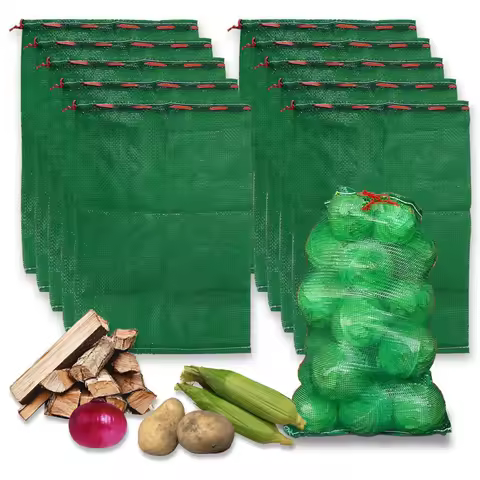 10Pcs Extra-Large Mesh Storage Bags for Agricultural Products, Reusable Vegetable Storage Bags, Mesh
