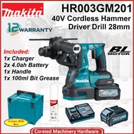 [CORATED] Makita HR003GM201 40V Cordless Hammer Driver Drill 28mm C/W 1Pc Charger &amp; 2Pc 4.0ah Battery (1Year Warranty)