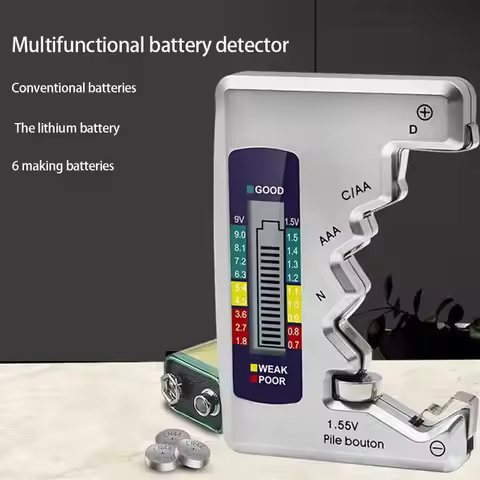 Universal Batteries Tester Digital Capacity Checker Button for Lithium AAA AA D 1.5V Cell Batteries 