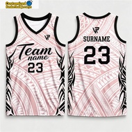 Men Basketball Sando Jersey V Neck Sleeveless 3D Tribal Print Sports Jersey Full Sublimation Breatha