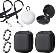 2 Pcs Ear Plug Carrying Case with 2 Pcs Black Headphone Bags, Ear Plug Case Keychain, Earbud Case wi