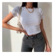 BAJU KAOS WANITA CROP TOP / BAJU CROP TOP / T SHIRT CROP TOP / ATASAN CROP TOP / CROP TOP KOREA
