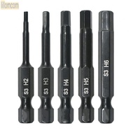 5PCS Magnetic Hex Head Drill Bits Set for Hex Screwdriver H2 H3 H4 H5 H6 Hexagon