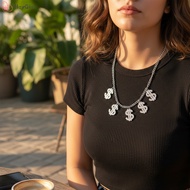 Dollar-Sign Necklace Hip-Hop Style Street Fashion Acrylic Material Lightweight Comfortable Design