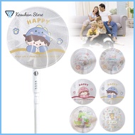 UNEED ระบายอากาศได้ ฝาครอบพัดลมไฟฟ้า สายรัด การ์ตูน ฝาครอบพัดลมแบบตาข่าย แบบสากล ป้องกันการบีบมือ ตา