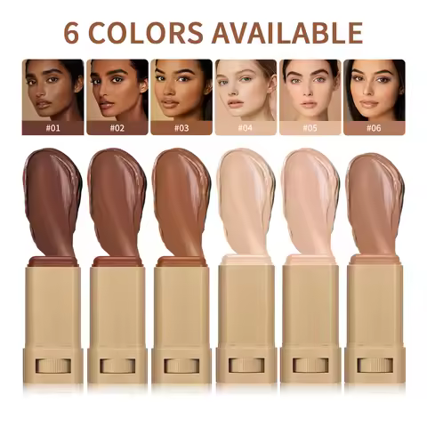 Skin Tint Foundation Stick 6 Colors Balm Serum Boosted Smooth Plumper Hight Coverage Travel Bronze F