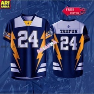(Tibetan Blue Lightning Style)Philippines Lightning Bolt Jersey Custom Name Number 24 Sublimation Pi