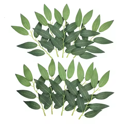 50Pcs Artificial 7-Leaf Elaeagnus Single Green Leaves DIY Handmade Flower Accessories Floral Bouquet