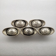 Four Liang Imitation Clearance Silver Fortune Lu Shou Xi Cai Silver Ingot Silver Ingot Length 58mm W