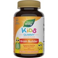 Nature's Way Kids Brain Builder Gummies, Ages 4+, Lemonade Flavored, 60 ct | Supports Healthy Brain 
