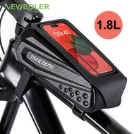 NEWBOLER 1.8L Bicycle Bag 7.2 Inches Touch Screen Waterproof Frame Front Tube Cycling Bag MTB Road Bike Phone Case Accessories
