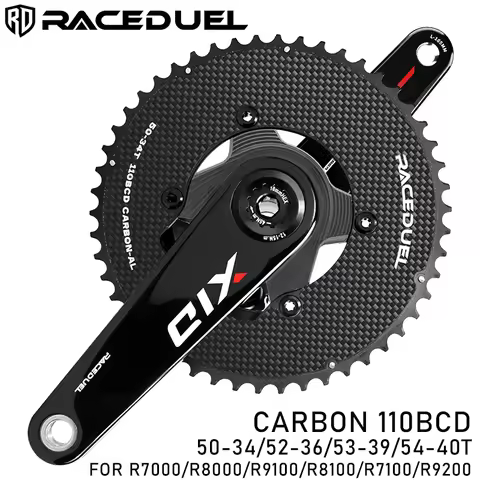 RACEDUEL carbon 110BCD crankset for R7000/R8000R9100 carbon fiber 110 BCD crank road bike chainring 