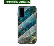 綠色 適用於 Galaxy S20 電話套手機套 大理石保護套 防摔保護殼