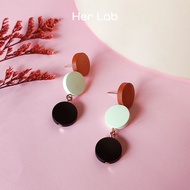 Her Lab Jewelry | Boho แฟชั่นจี้แผ่นเหรียญวางต่างหูเรขาคณิตแฮนด์เมด S Tud E Arrings สแตนเลสต่างหูแฟชั่นที่มีสีสันเรซิ่นต่างหูชุดผู้หญิงสาวเรขาคณิตโลหะคริลิคที่สวยงามต่างหูเครื่องประดับสำหรับสาววัยรุ่นฟรีแหวนทอง