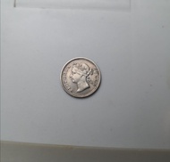 1885年香港五仙銀幣.流通好品