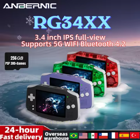 ANBERNIC RG34XX RG 34XX Handheld Game Console Video Games Players 3.4-inch IPS Screen Linux 64-bit S