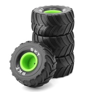 Hard Plastic Wheels Rims 12mm Hex 1/10 Rubber Buggy Off Road Tyres OD 100mm for 1/16 1/12 1/14 Scale