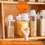 |Sumo| Tetsu Airtight Grain Measuring Container Storage Bottle Simple Food Container Multipurpose Minimalist Aesthetic Rice Measuring Container Leakproof Cereal Jar