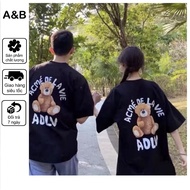 Adlv wide form cotton breathable double-sided printed cotton t-shirt for men and women 3158 type 1