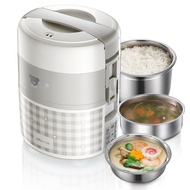 220V Electric Heating Lunch Box 3 Layers With Stainless Steel Inner Multi Rice Cooker 2L Heating Pot Portable Cooker EU/AU/UK