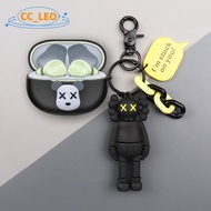 For Realme Buds T110 Case Cartoon Burger Keychain Pendant Realme Buds T110 Silicone Soft Case Cute S