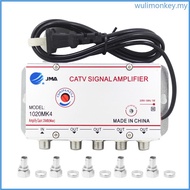 WU 4Way 20DB Antenna Signal Amplifier Signal Booster Splitter for Digtal TV Box