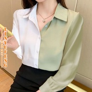 WGBKorean Style Blouse Women Casual Long Sleeve Loose Ladies Simple Vintage Baggy Shirt Top Fashion 