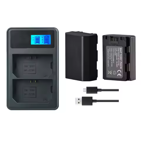 2Pc 2280mAh NP-FZ100 NPFZ100 NP FZ100 Battery + LED Dual USB Charger for Sony NP-FZ100, BC-QZ1, Sony