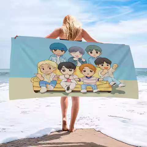 world-renowned Group B-Bts Kpop Microfiber Blanket Quick Drying Beach Towels Oversized Printing Abso